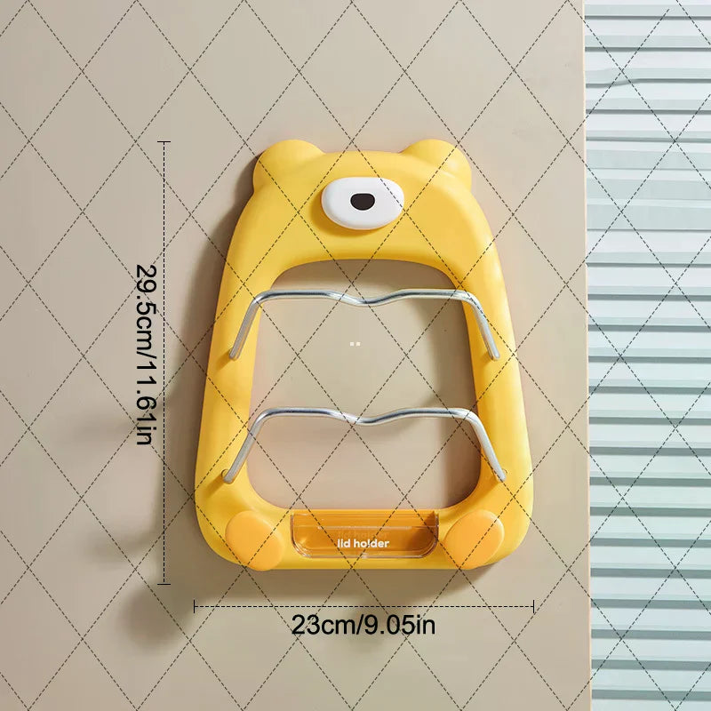 Support mural pour couvercles de casseroles à 2 niveaux, sans perçage, organisateur de casseroles adhésives pour porte d'armoire, Solution de rangement pour cuisine