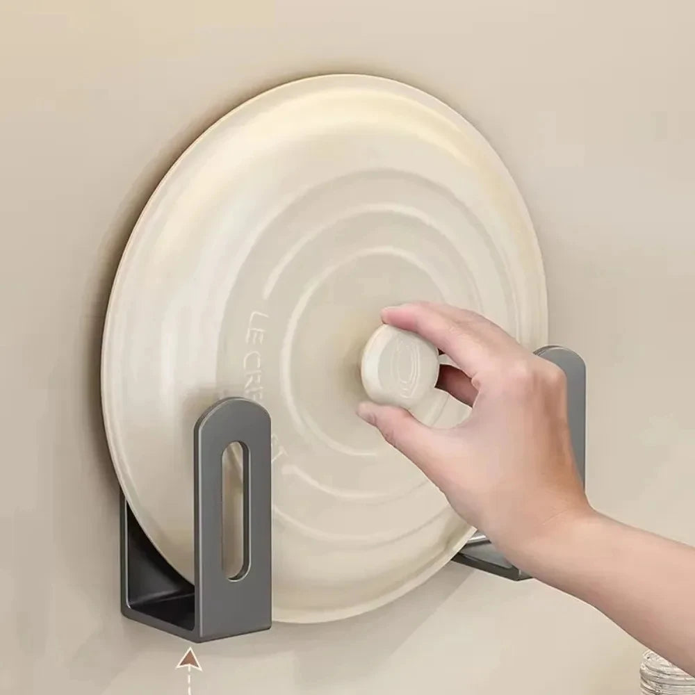 Organisateur de cuisine mural 2 pièces, support de couvercle de Pot sans perçage et support de planche à découper, support mural suspendu pour cuisine salle de bains