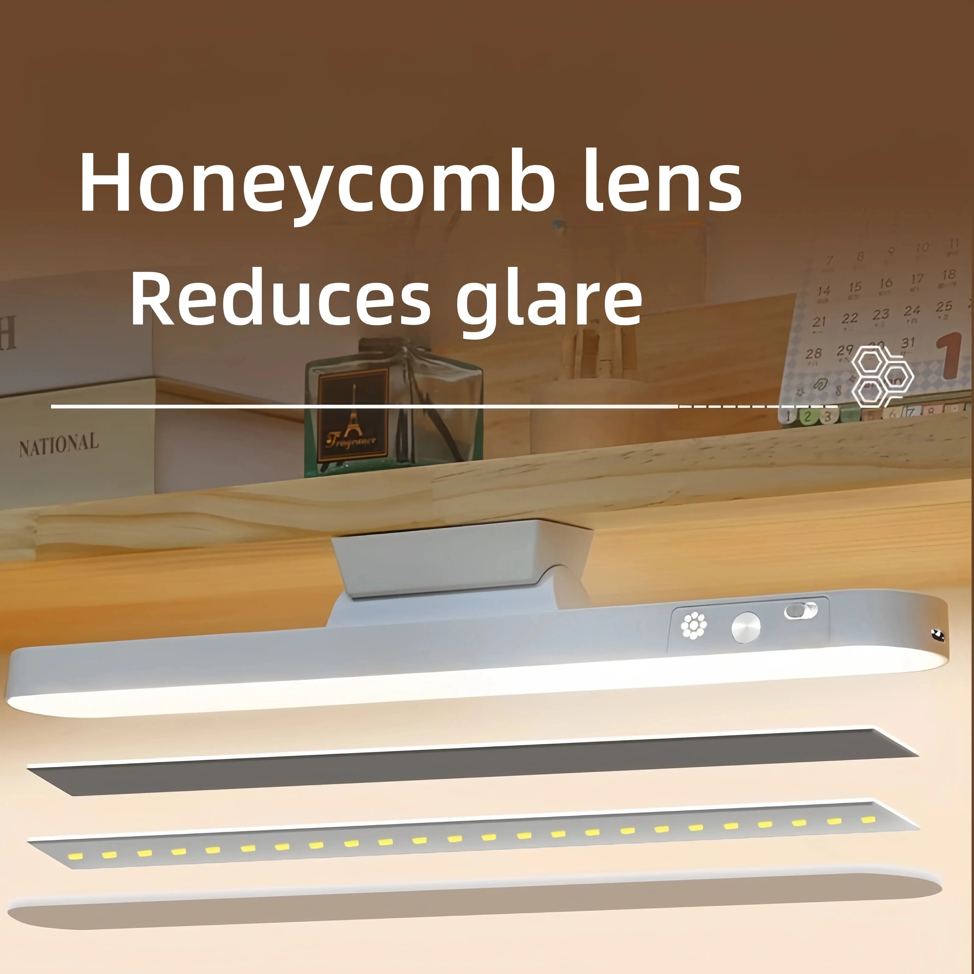 Lampe de Table LED suspendue magnétique, Rechargeable par USB, lampe de bureau, 3 couleurs, lampe de lecture, variable, pour armoire, garde-robe, veilleuse