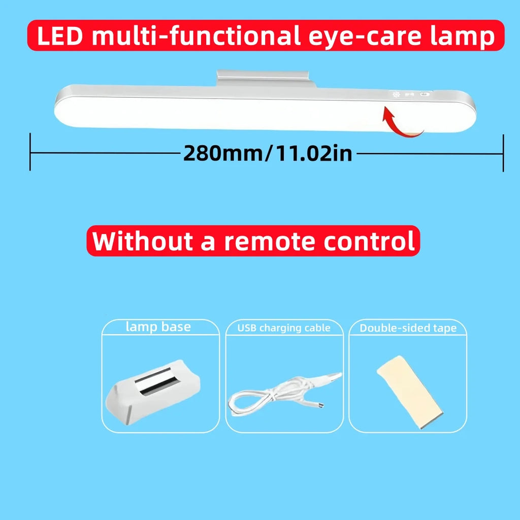 Lampe de Table LED suspendue magnétique, Rechargeable par USB, lampe de bureau, 3 couleurs, lampe de lecture, variable, pour armoire, garde-robe, veilleuse