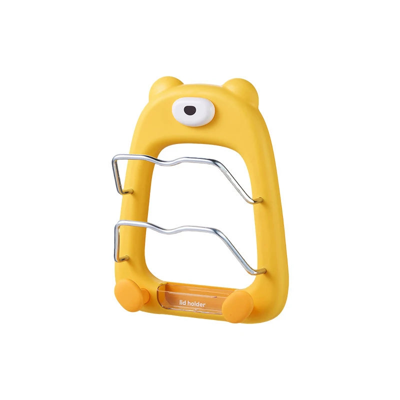 Support mural pour couvercles de casseroles à 2 niveaux, sans perçage, organisateur de casseroles adhésives pour porte d'armoire, Solution de rangement pour cuisine