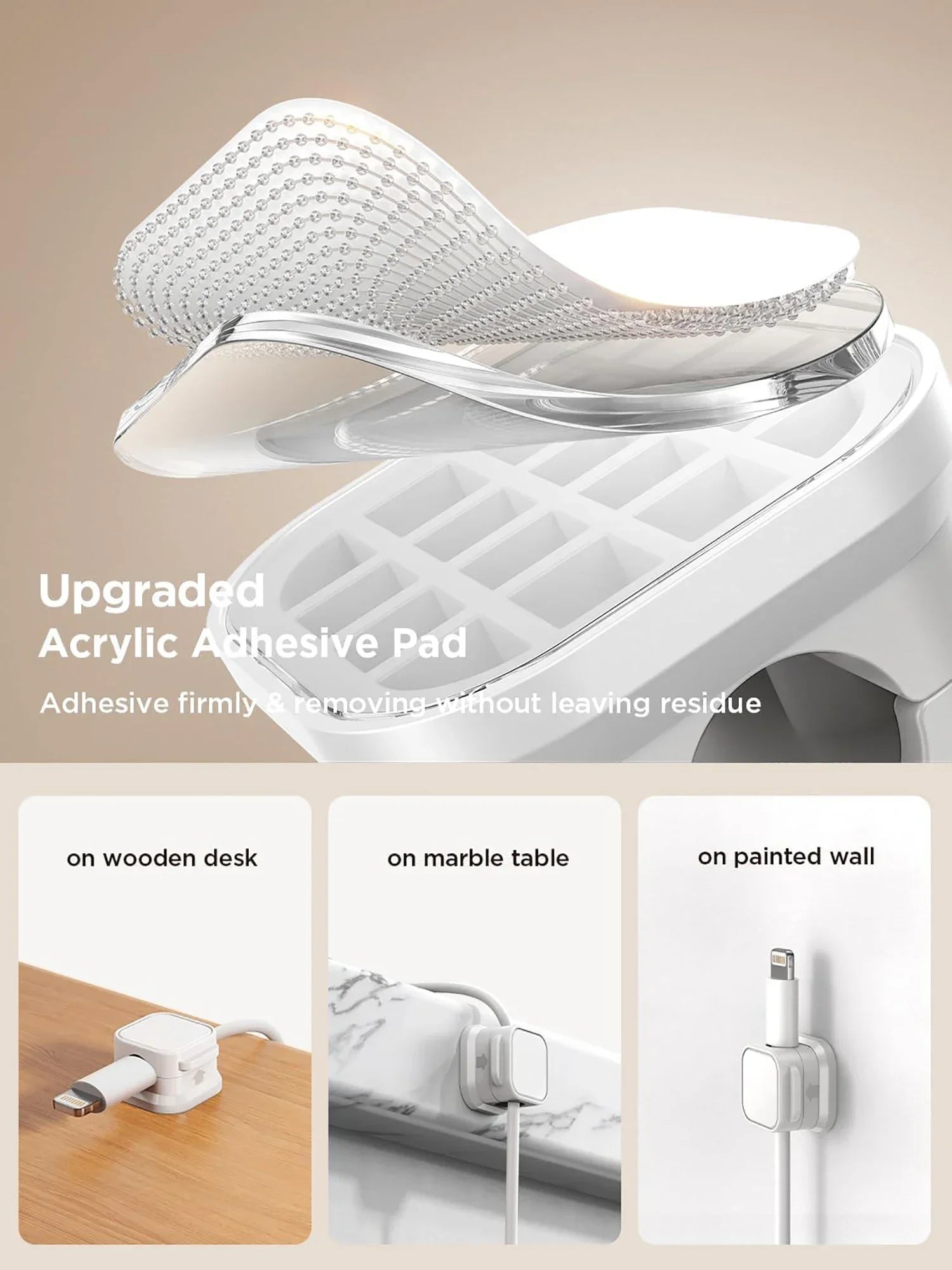 Non-magnétique, robuste  Attaches-câbles réglables pour organiser les cordons |   Organisateur adhésif sous le bureau pour la maison, le bureau, la voiture, le mur, le bureau de travail